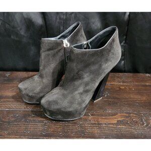 Giuseppe Zanotti Vero Black Suede Platform Heeled Booties/Sz. 8 (US)
